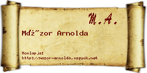 Mázor Arnolda névjegykártya